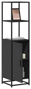 Highboard Μαύρο 35,5x35x139 cm Κατασκευασμένο ξύλο και μέταλλο - Μαύρο