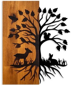 Διακοσμητικό Τοίχου Nature 899SKL2681 46x3x58cm Walnut-Black Wallity Μέταλλο,Ξύλο