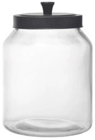 Βάζο Αποθήκευσης Με Καπάκι L JAR102K6 14,5x14,5x23cm 3,5Lt Clear-Black Espiel Metal, Glass