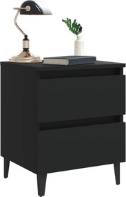 vidaXL Κομοδίνο Μαύρο 40 x 35 x 50 εκ. από Επεξ. Ξύλο