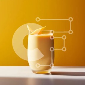 Σετ των 2 Intra Συλλεκτικό Ξύλινο Παζλ Plywood  4mm - Smoothie Mango με κίτρινο φόντο Σε Ξύλινο Κουτί - Διαστάσεις: 10x10 cm – 25 κομμάτια