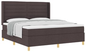vidaXL Καναπές κρεβάτι  με στρώμα σκούρο καφέ 180x200 εκ. ύφασμα