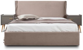 Επενδυμένο Κρεβάτι Paris-Mocca-90 x 200-Ξύλα Ελάτου