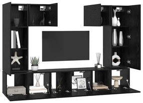 vidaXL Σετ επίπλου τηλεόρασης 7 pcs Μαύρη δρυς 180 x 30 x 120 εκ