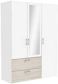 Ντουλάπα Coben τρίφυλλη-Δρυς - Λευκό