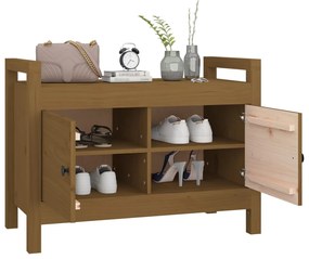 vidaXL Παγκάκι Χολ Καφέ μελί 80x40x60 εκ. Μασίφ Ξύλο Πεύκο