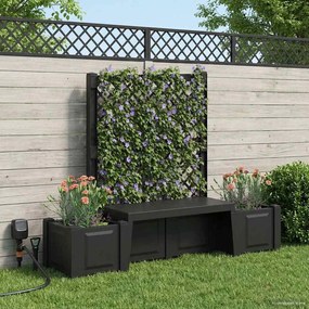 vidaXL Κήπος Πάγκος Κοπεγχάγη Ανθρακί 173 x 49 x 135,5 εκ. PP