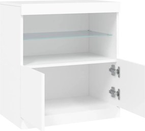 vidaXL Μπουφές με Φώτα LED Λευκός 60 x 37 x 67 εκ.