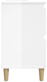 vidaXL Ντουλάπι Νιπτήρα Γυαλ. Λευκό 80x33x60 εκ. Επεξεργασμένο Ξύλο