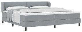 vidaXL Κρεβάτι box spring με στρώμα Ανοιχτό γκρι 200 x 200 cm ύφασμα