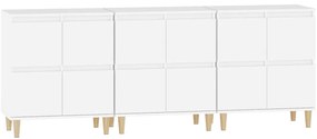 vidaXL Ντουλάπια 3 τεμ. Λευκό 60x35x70 εκ. Επεξεργασμένο Ξύλο
