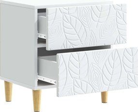 vidaXL Κομοδίνο Λευκό 43 x 34,5 x 48 εκ Επεξεργασμένο Ξύλο