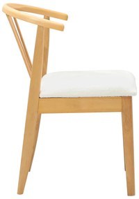 vidaXL Καρέκλα τραπεζαρίας 2 pcs Φυσικό και Λευκό Καθαρό Καουτσούκ