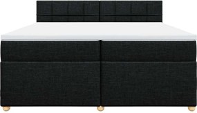 vidaXL Κρεβάτι Boxspring με Στρώμα Μαύρο 200x200 εκ. Υφασμάτινο