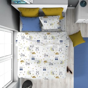 Σεντόνια Παιδικά Sweet Dreams (Σετ 3τμχ) 554 White-Sky Blue DimCol Μονό 160x240cm 100% Βαμβάκι