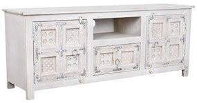 Τηλεόραση DKD Home Decor Λευκό Ξύλο Ξύλο από Μάνγκο 151 x 40 x 60 cm