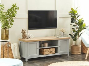 Τραπέζι Tv Berwyn 1169, Ανοιχτό χρώμα ξύλου, Γκρι, 130x51x39cm, 25 kg | Epipla1.gr