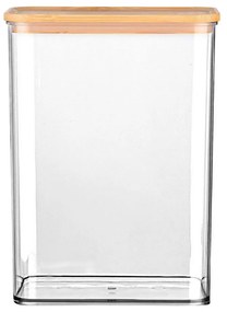 Δοχείο Αποθήκευσης Bamboo Essentials 01-24246 2500ml Στοιβαζόμενο Natural-Clear Estia Plastic,Bamboo