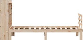 vidaXL Κρεβάτι Βιβλιοθήκη Χωρίς Στρώμα 75x190 εκ Μασίφ Ξύλο Πεύκο