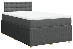 Κρεβάτι Boxspring με Στρώμα Σκούρο Γκρι 120x200 εκ. Υφασμάτινο - Γκρι