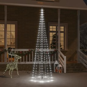 vidaXL Χριστουγεν. Δέντρο για Ιστό Σημαίας 310 LED Ψυχρό Λευκό 300 εκ.