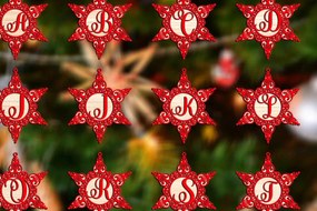 Intra απο ξύλο plywood 3mm-4mm πάχος Χριστουγεννιάτικες μπάλες διακοσμήσεις Alphabe Δίασταση 4x4 cm INTRAFABR-78494168