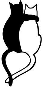 Διακοσμητικό Τοίχου Love Cats 899SKL2513 33x70cm Black Wallity Μέταλλο