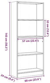 ΒΙΒΛΙΟΘΗΚΗ ΚΑΦΕ ΔΡΥΣ 60X24X143 ΕΚ. ΑΠΟ ΕΠΕΞΕΡΓΑΣΜΕΝΟ ΞΥΛΟ 857818