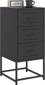 vidaXL Κομοδίνα 2 τεμ. Μαύρα 36x39x78 εκ. Χάλυβα