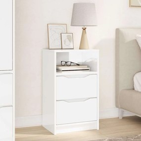 vidaXL Κομοδίνο Υψηλής γυαλάδας λευκό 40 x 30 x 467 εκ