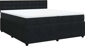 vidaXL Κρεβάτι Boxspring με Στρώμα Μαύρο 200x200 εκ. Βελούδινο