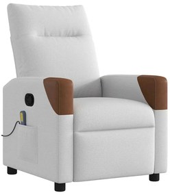 vidaXL καρέκλα ανάκλισης μασάζ Cloud Grey Fabric