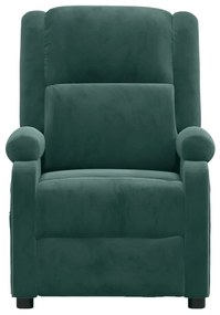 vidaXL Πολυθρόνα Ανακλινόμενη Σκούρο Πράσινο Βελούδινη