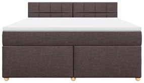 Κρεβάτι Boxspring με Στρώμα Σκούρο Καφέ 180x200 εκ Υφασμάτινο - Καφέ