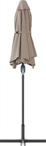 vidaXL Ομπρέλα Κήπου Taupe 370 x 197 x 239 εκ.