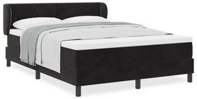 vidaXL Κρεβάτι με Στρώμα Μαύρο 140x200 εκ Βελούδο