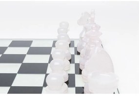 Διακοσμητικό Επιτραπέζιο Chess Λευκό/Μαύρο 60x60x13 εκ. - Ασημί