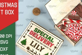 Σετ των 2 Intra απο ξύλο plywood 3mm-4mm πάχος Τρισδιάστατο κουτί δώρου παραμονής Χριστουγέννων Δίασταση 15x15 cm INTRAFABR-106138879