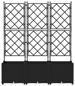 vidaXL Κηποτινάκι με Τρέλα 3 pcs Μαύρο 120 x 40 x 143 εκ. PP