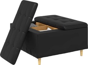 vidaXL Οθωμανικό αποθήκευσης Μαύρο 80 x 80 x 45 cm Τεχνητό δέρμα