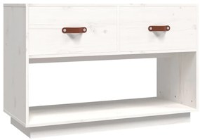 vidaXL Έπιπλο Τηλεόρασης Λευκό 90x40x60 εκ. από Μασίφ Ξύλο Πεύκου
