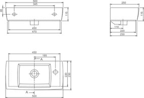Cerastyle City 001500 50x25 - Νιπτήρας μπάνιου
