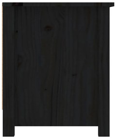 vidaXL Παπουτσοθήκη Μαύρη 110x38x45,5 εκ. από Μασίφ Ξύλο Πεύκου