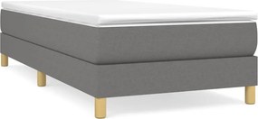 vidaXL Κρεβάτι Boxspring με Στρώμα Σκούρο Γκρι 90x190 εκ. Υφασμάτινο