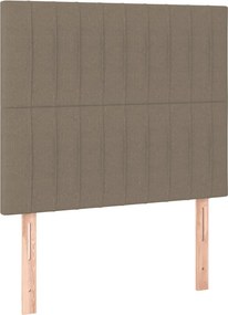 vidaXL Κρεβάτι Boxspring με Στρώμα Taupe 100 x 200 εκ. Υφασμάτινο
