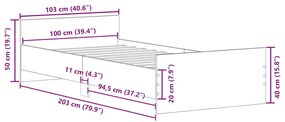 ΠΛΑΙΣΙΟ ΚΡΕΒΑΤΙΟΥ ΧΩΡΙΣ ΣΤΡΩΜΑ ΚΑΦΕ ΔΡΥΣ 100X200 CM 857477