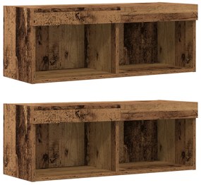 vidaXL Floating Shelf 2 τεμάχια Παλαιό ξύλο 40x28.5x40 εκ Επεξεργασμένο ξύλο