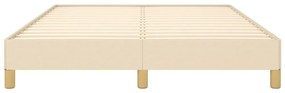 vidaXL Σκελετός Κρεβατιού Χωρίς Στρώμα Κρεμ 140x200 εκ.Υφασμάτινο