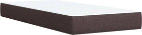 vidaXL Κρεβάτι Boxspring με Στρώμα Σκούρο Καφέ 90x200 εκ. Υφασμάτινο