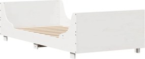vidaXL Σκελετός Κρεβ. Χωρίς Στρώμα Λευκό 75x190 εκ Μασίφ Πεύκο